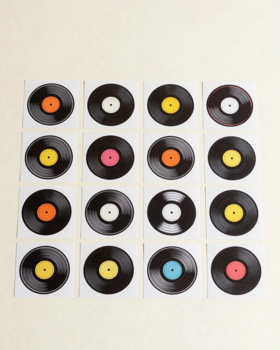 Overhead editorial product photograph of a neatly arranged set of