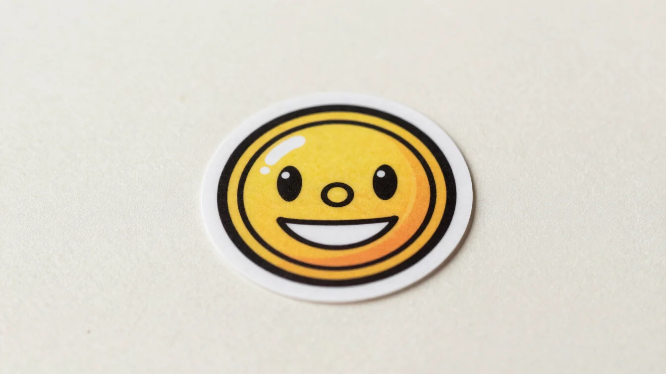 Editorial product photography, close macro detail of a sticker de